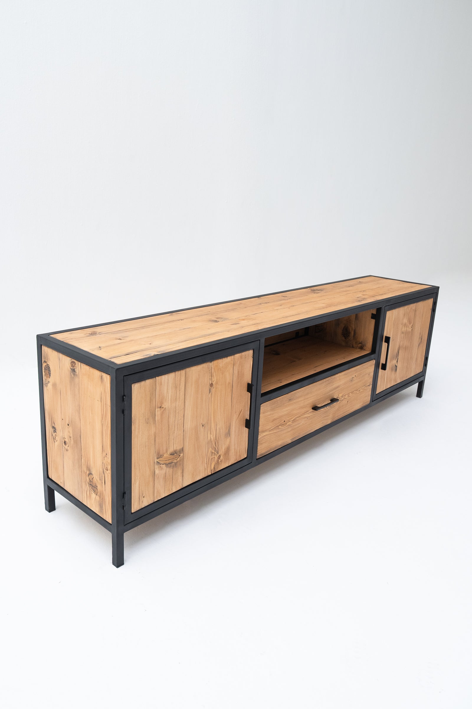 TV Unit Reclaimed Wood with 1 Drawer and 2 Doors