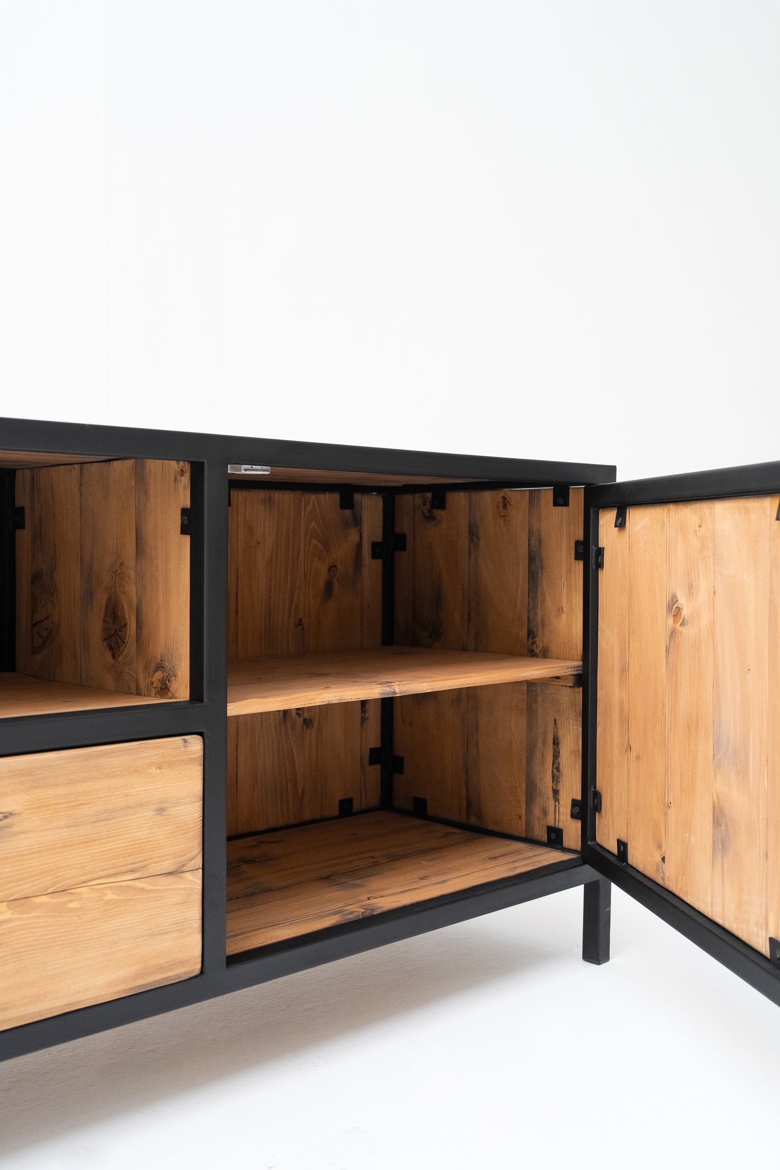 TV Unit Reclaimed Wood with 1 Drawer and 2 Doors