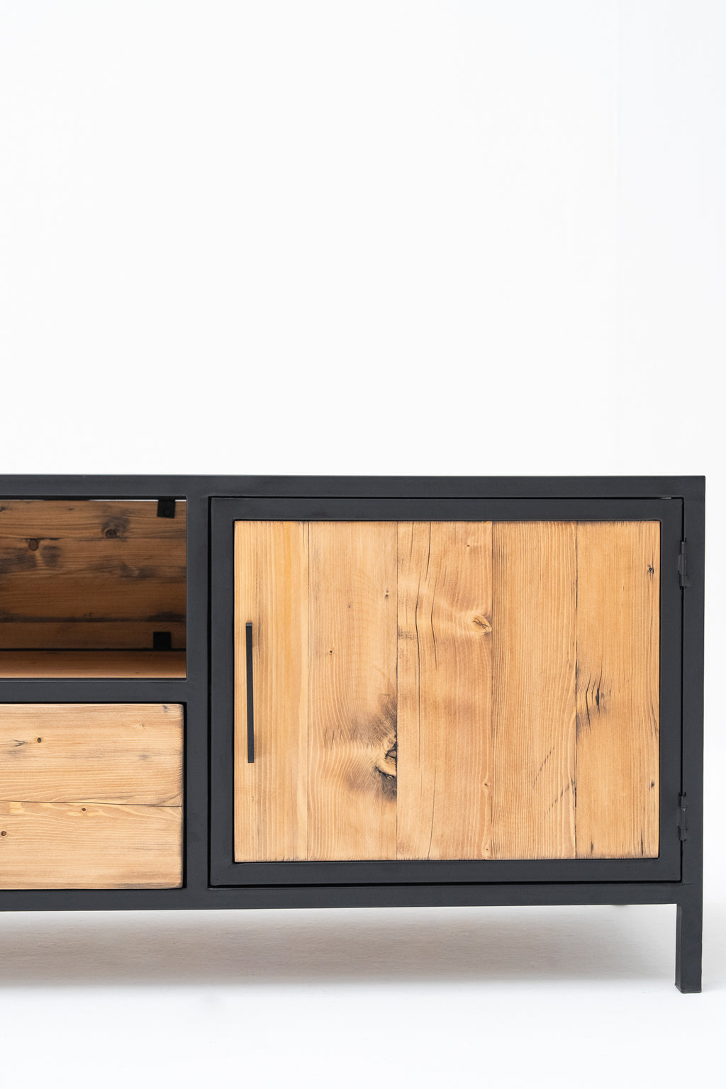 TV Unit Reclaimed Wood with 1 Drawer and 2 Doors