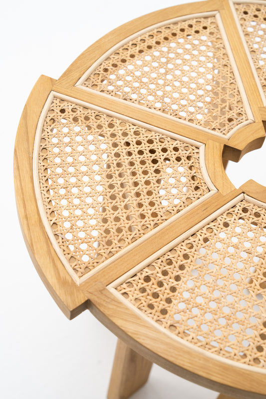 Teakwood Coffee Table with Rattan