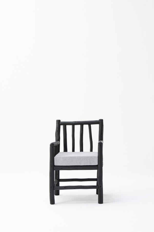 TEAK WOODEN CHAIR WITH FABRIC CUSHION