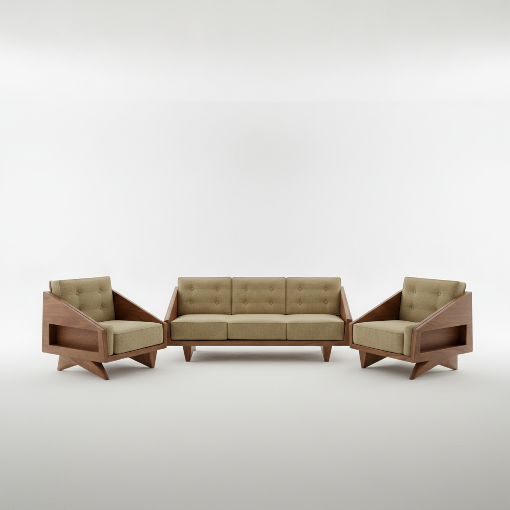 Mid-Century Modern Walnut Lounge Set
