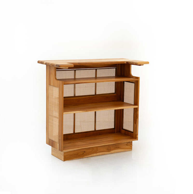 BAR CABINET WITH RATTAN