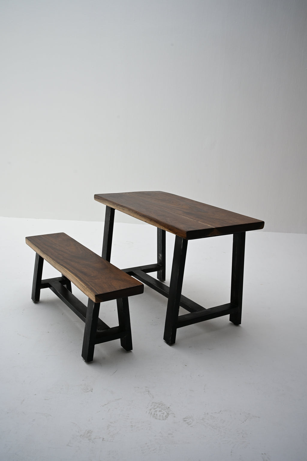 Live Edge Solid wood Dining Table with bench
