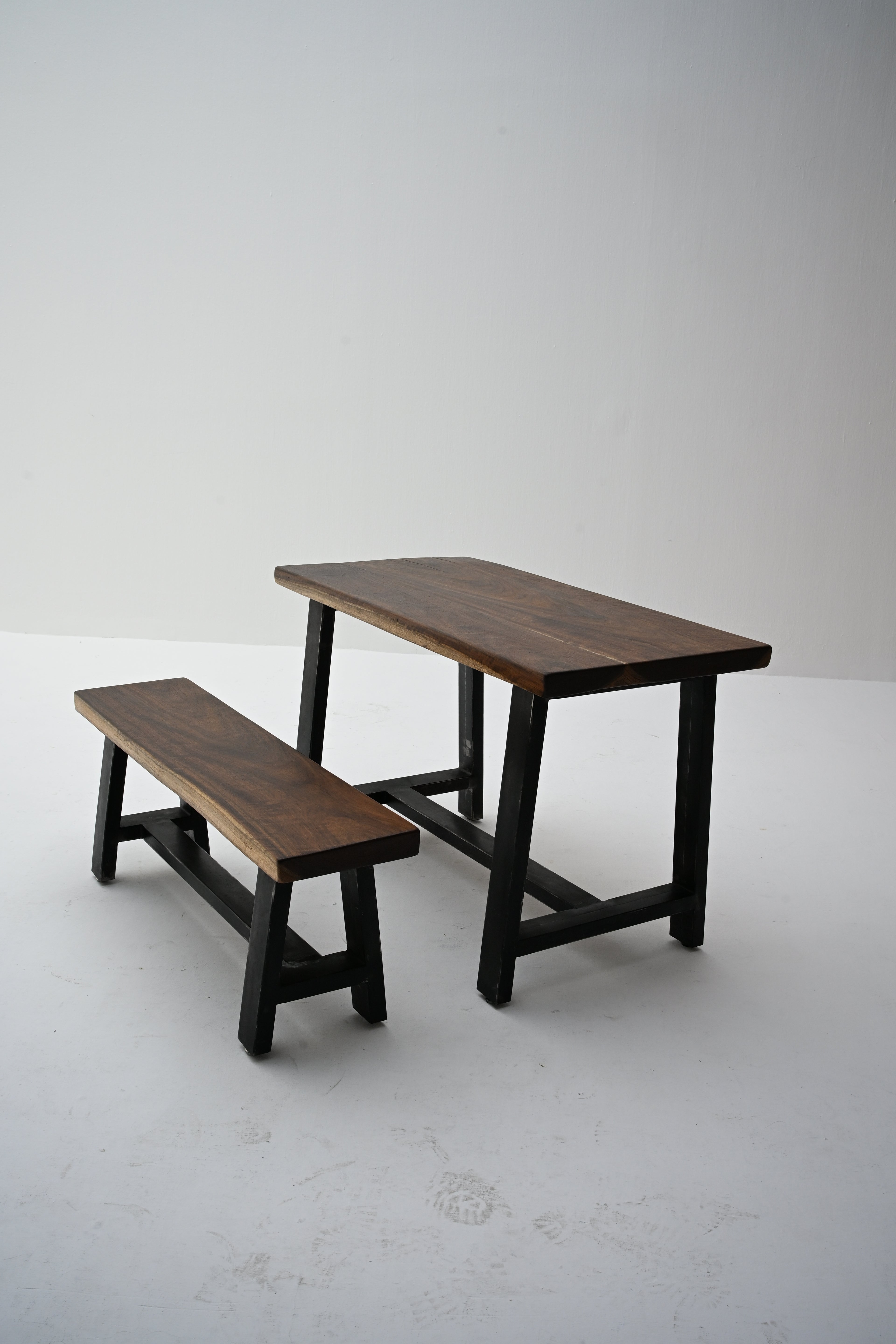 Live Edge Solid wood Dining Table with bench
