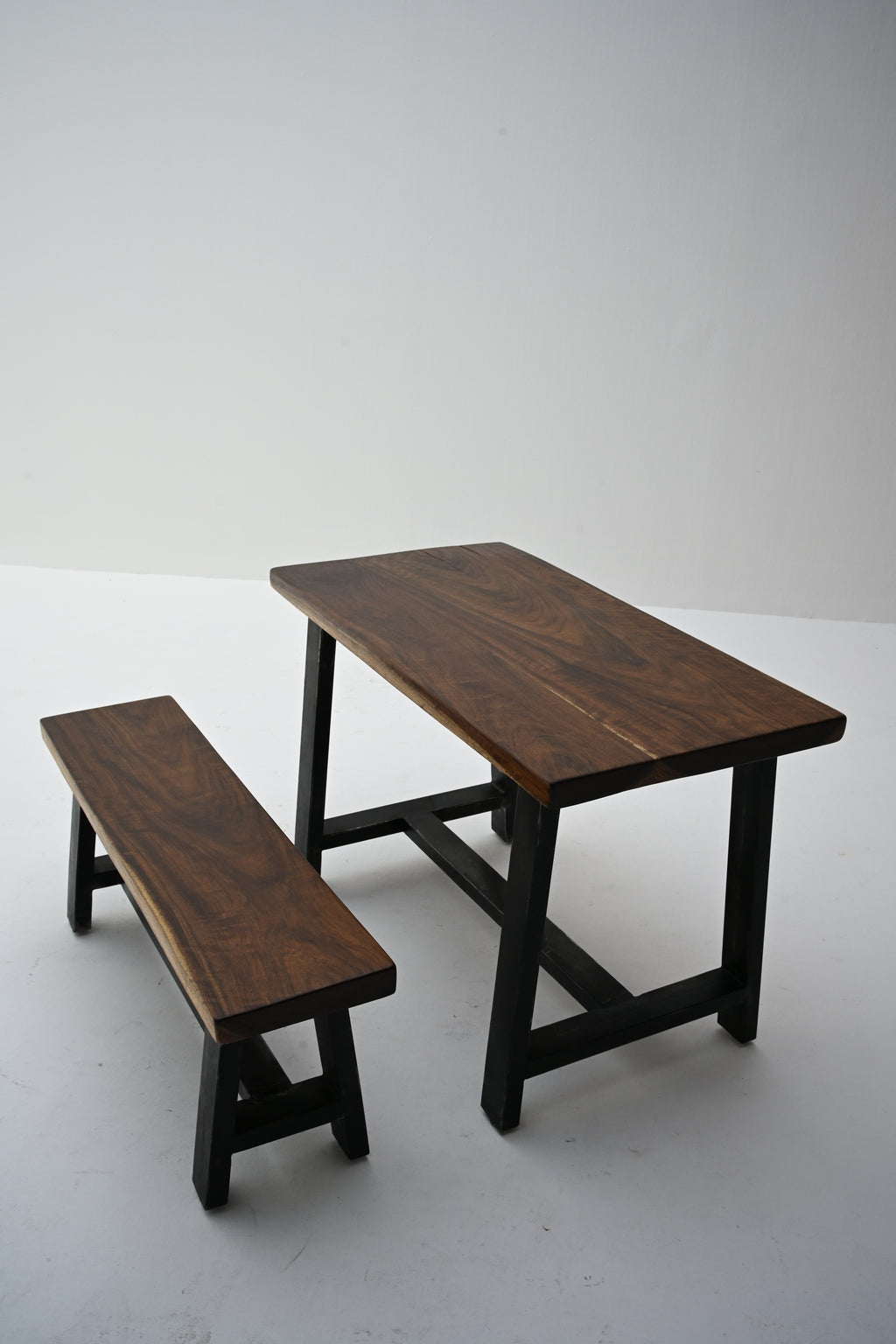 Live Edge Solid wood Dining Table with bench