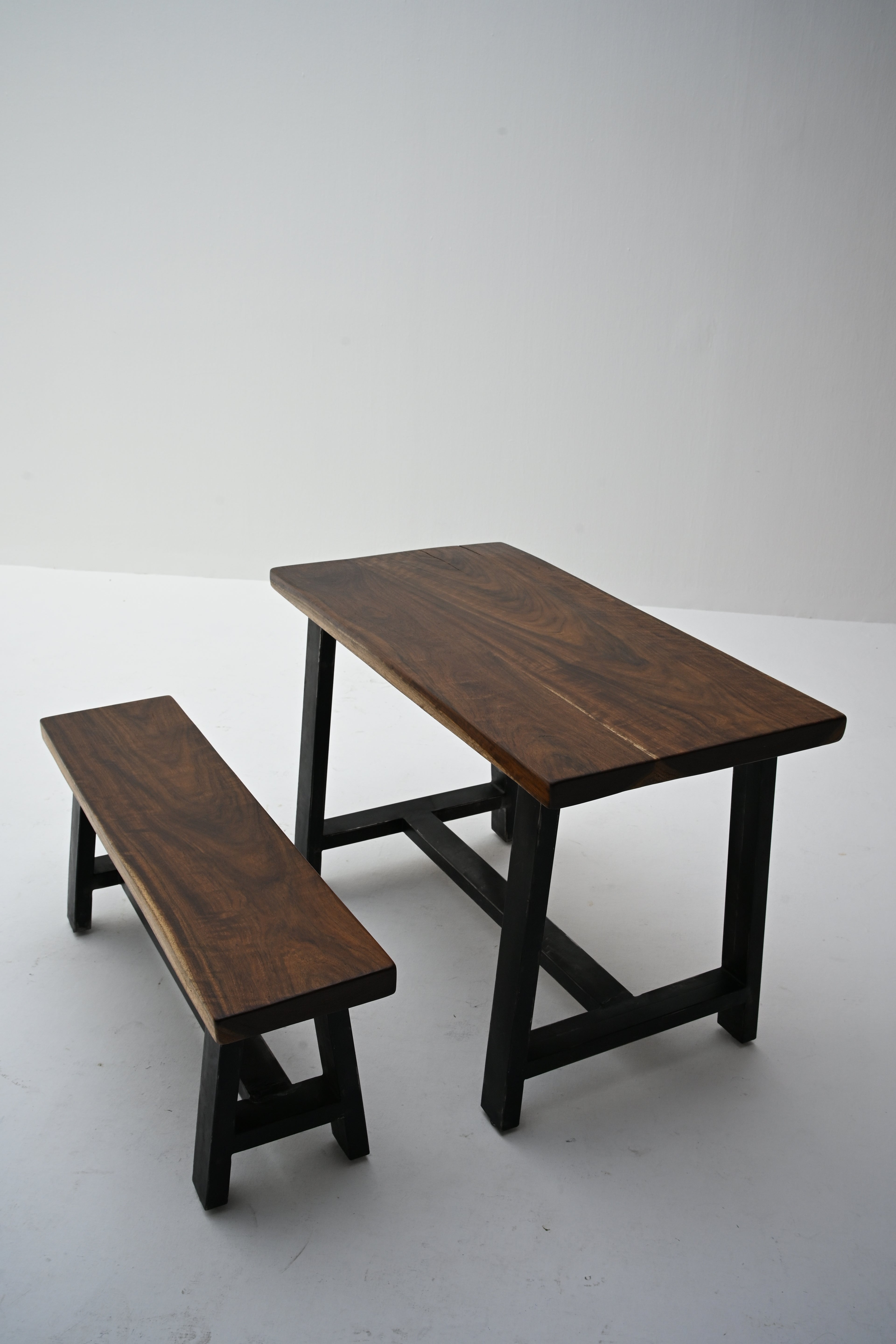 Live Edge Solid wood Dining Table with bench