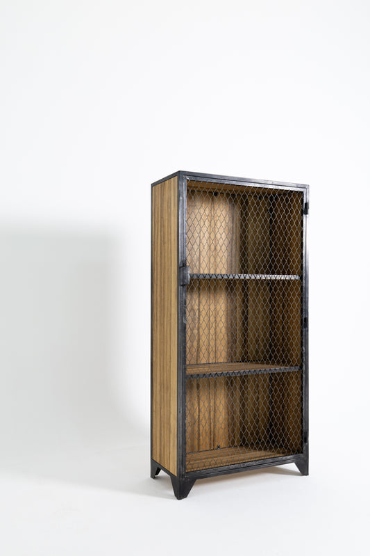 Storage Cabinet wooden with Powder Coated Metal Frame