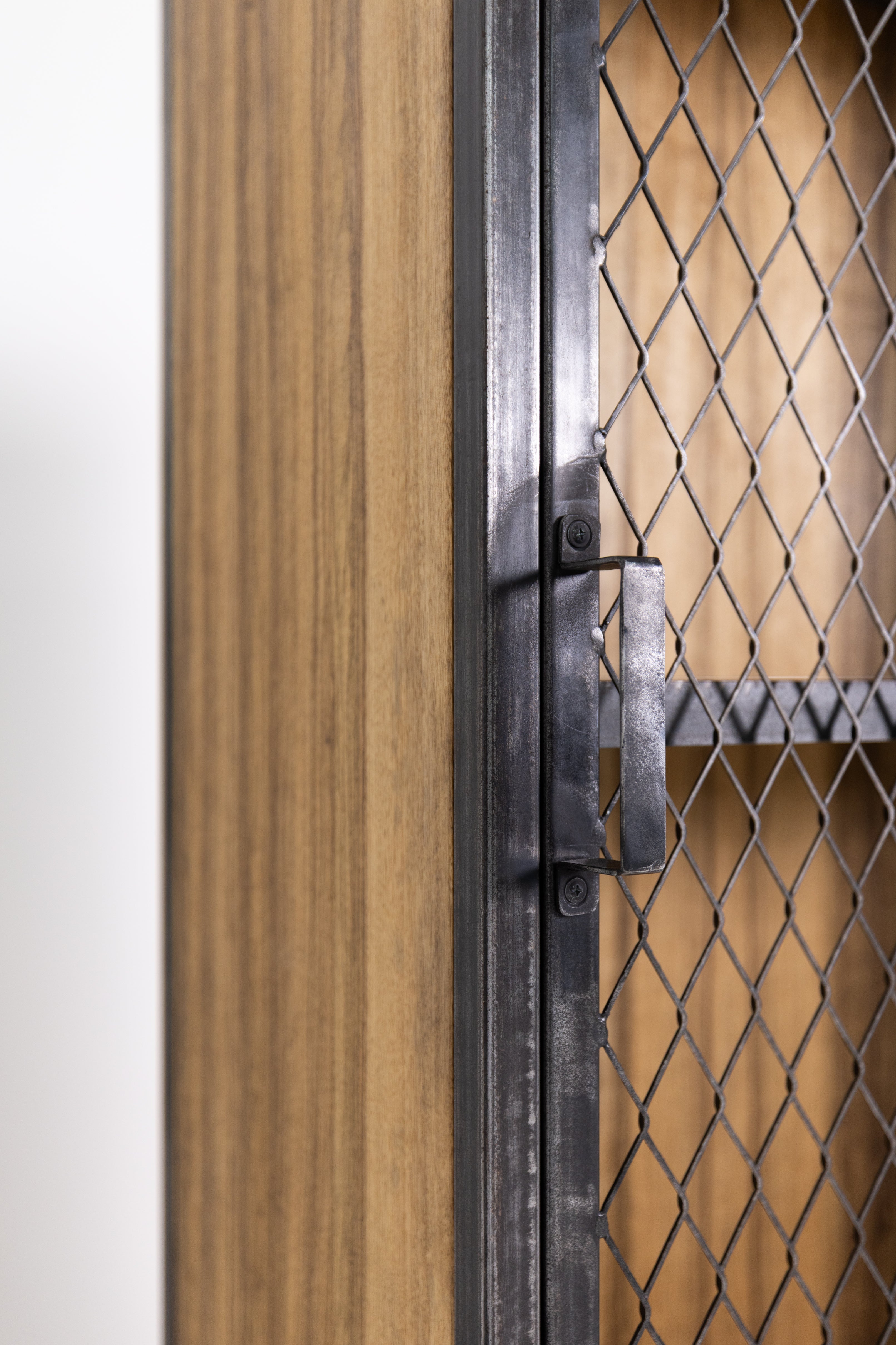 Storage Cabinet wooden with Powder Coated Metal Frame