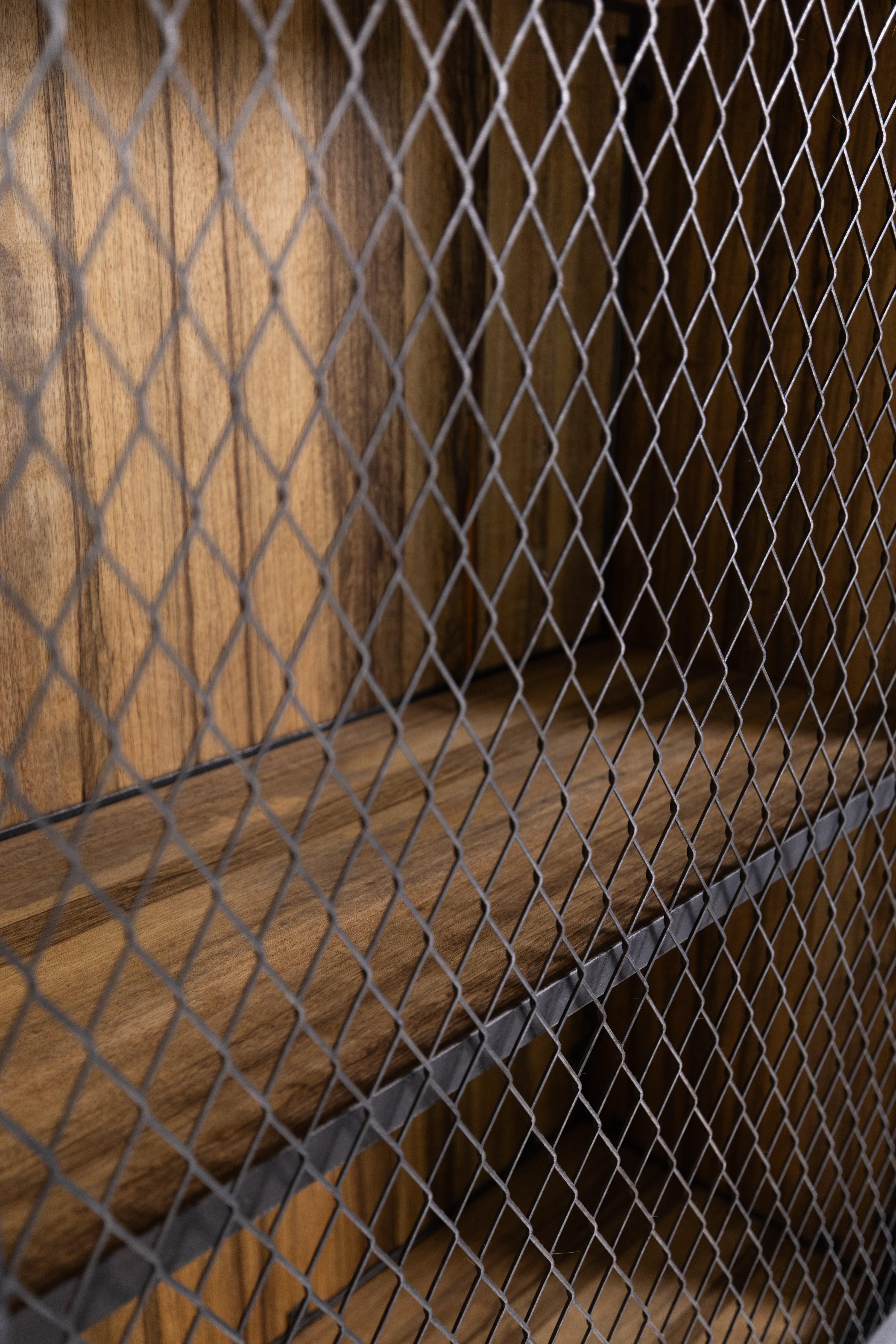 Storage Cabinet wooden with Powder Coated Metal Frame