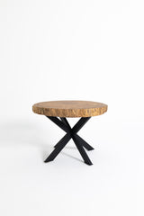 Live Edge Dining Table with Criss Cross Legs