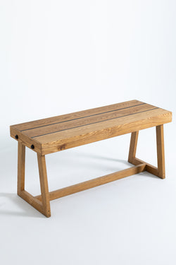 NORTH AMERICAN ASH WOOD WORKING STATION WITH BLACK EPOXY RESIN