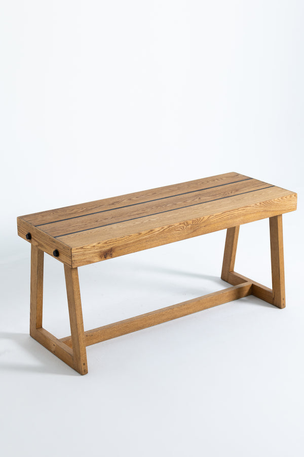 NORTH AMERICAN ASH WOOD WORKING STATION WITH BLACK EPOXY RESIN