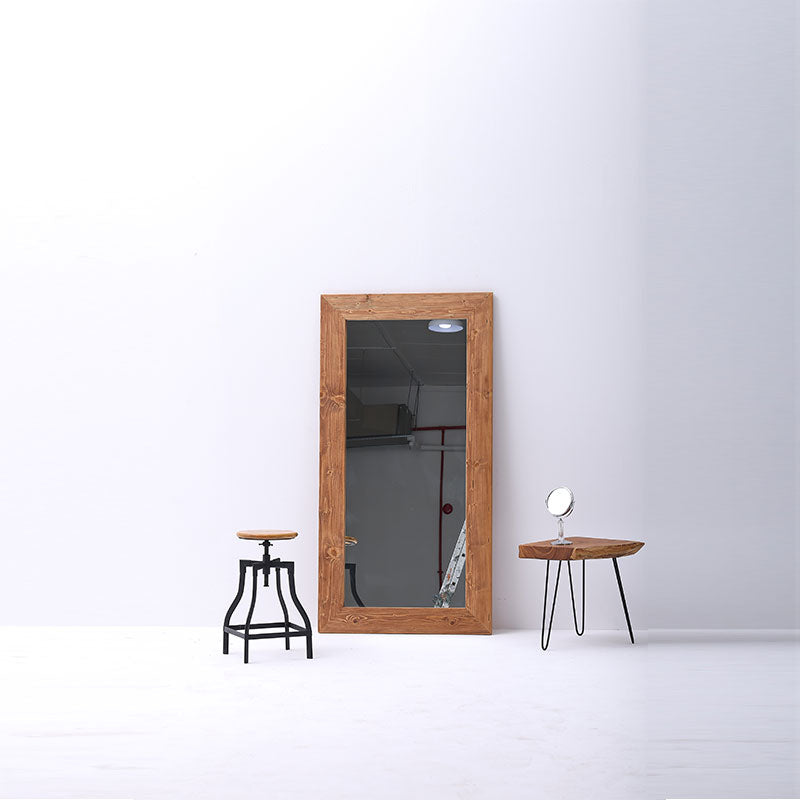 Reclaimed Wood Rectangular Wall Mirror with Wooden Frame
