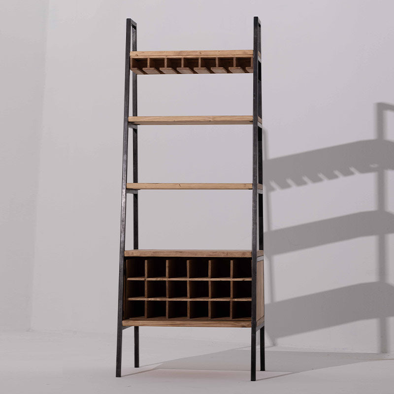 Pyramid Shape Shelf Ladder with Bottle Holder