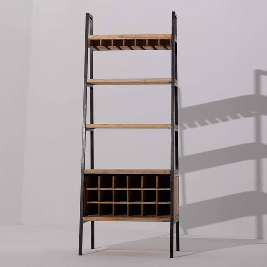 Pyramid Shape Shelf Ladder with Bottle Holder