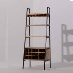 Pyramid Shape Shelf Ladder with Bottle Holder