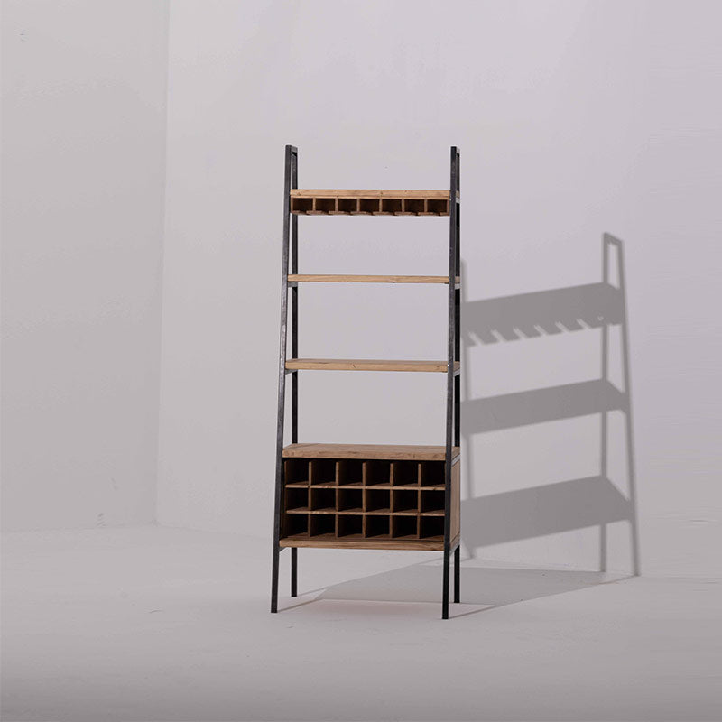 Pyramid Shape Shelf Ladder with Bottle Holder