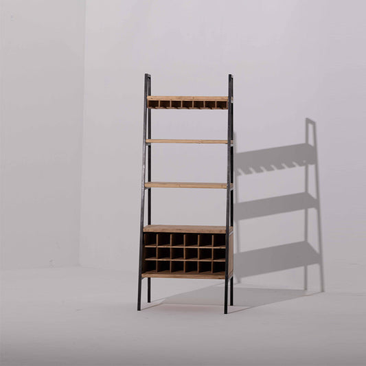 Pyramid Shape Shelf Ladder with Bottle Holder