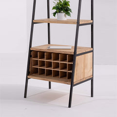 Pyramid Shape Shelf Ladder with Bottle Holder