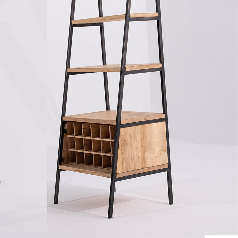 Pyramid Shape Shelf Ladder with Bottle Holder