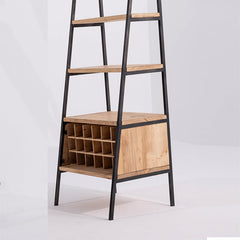 Pyramid Shape Shelf Ladder with Bottle Holder