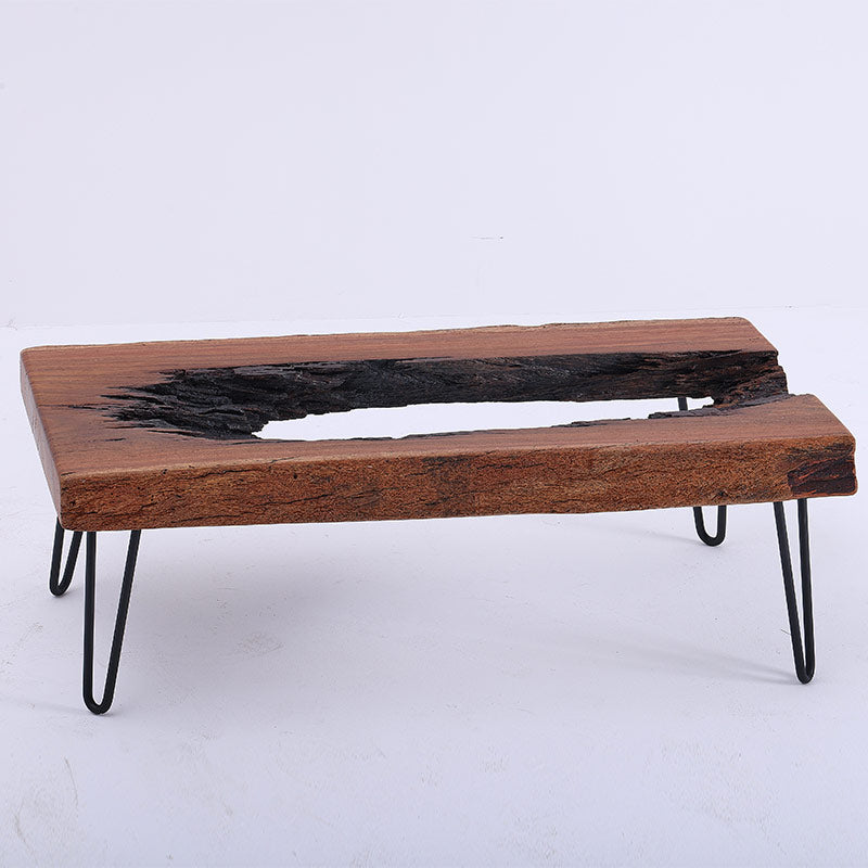 Live Edge Exotic Wood Coffee Table with Hairpin Legs