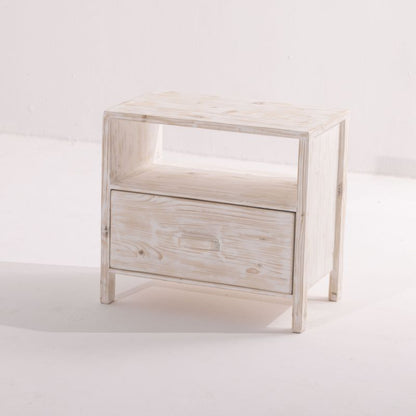 Pinewood Bed Side Table With One Drawer