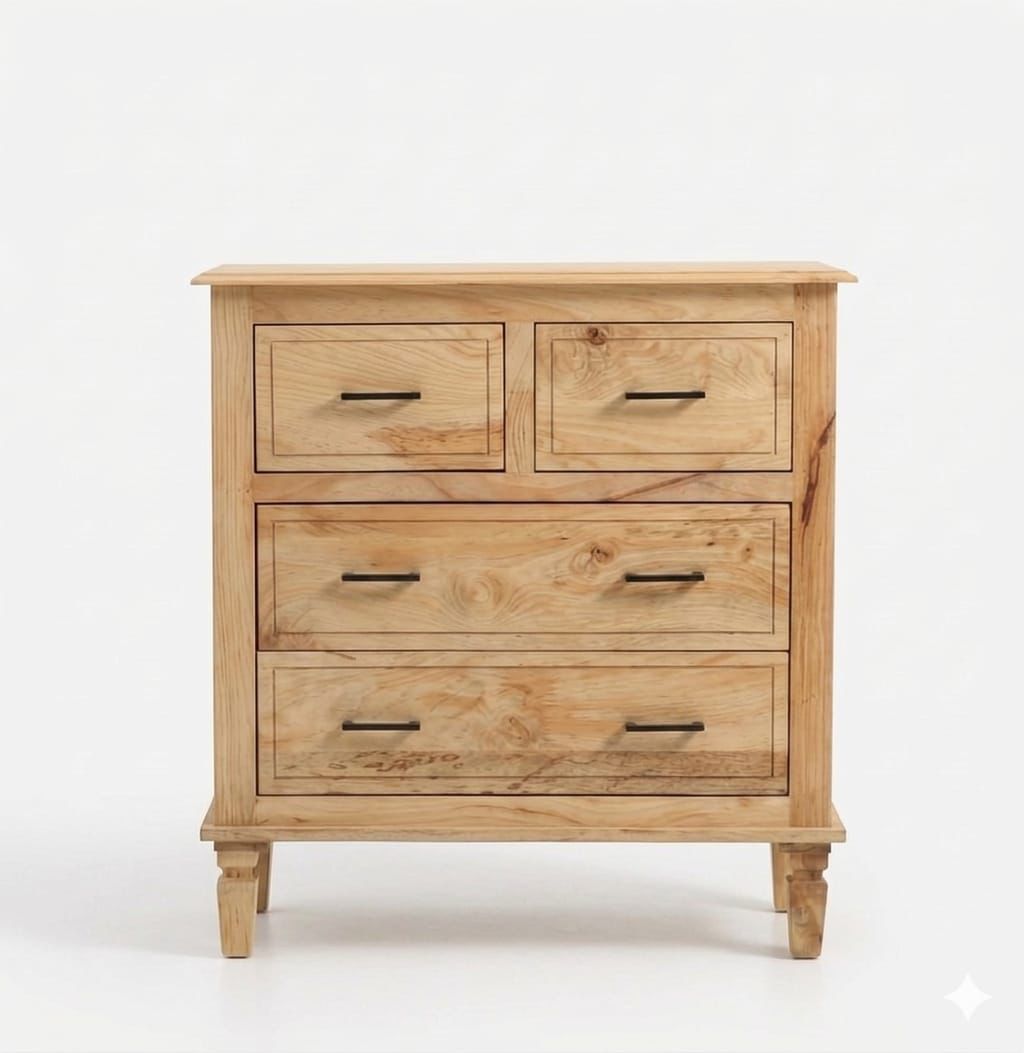 Wooden Cabinet with 4 Drawers