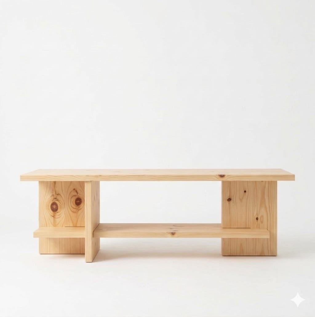 Modern Bench All Wooden