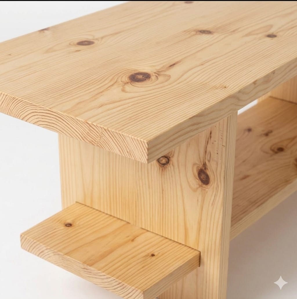 Modern Bench All Wooden