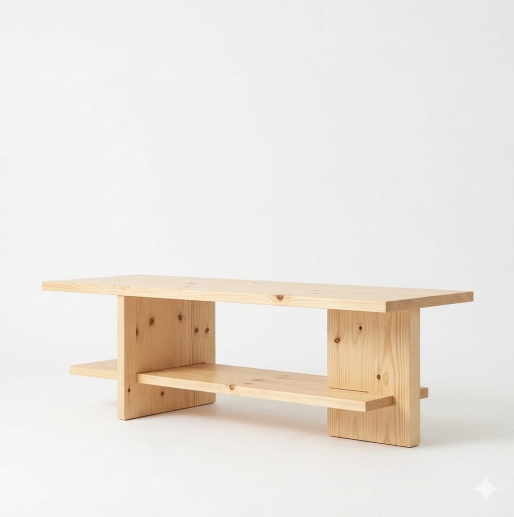 Modern Bench All Wooden