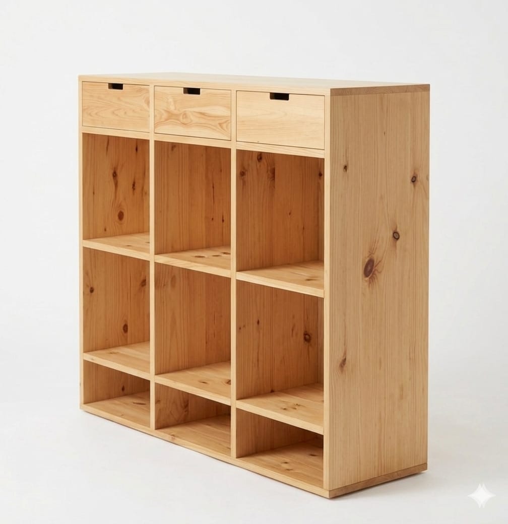 Solid Pine wood storage cabinet