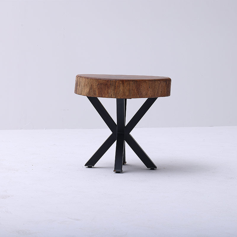 Live Edge Wood Coffee Table with X-Legs