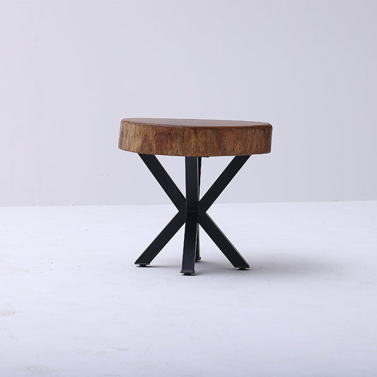 Live Edge Wood Coffee Table with X-Legs