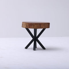 Live Edge Wood Coffee Table with X-Legs