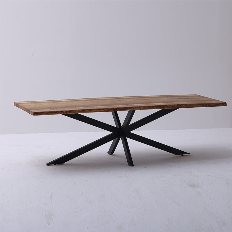 Live Edge Dining Table with Crossed Legs (Single Slab)