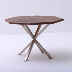 Ash Wood Dining Table with Stainless Steel Legs