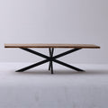 Live Edge Dining Table with Crossed Legs (Single Slab)