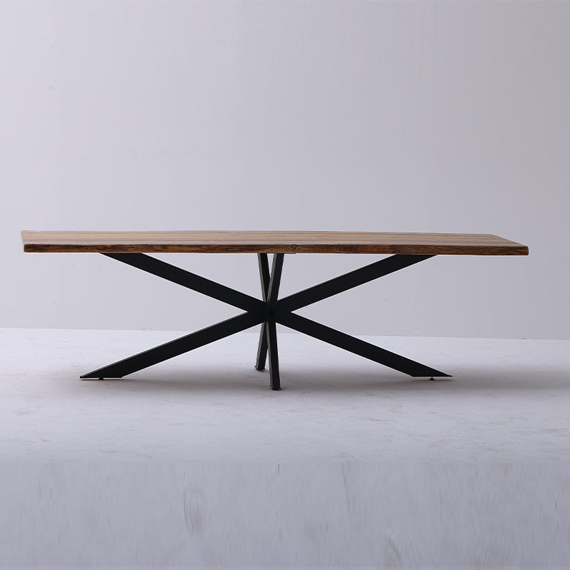 Live Edge Dining Table with Crossed Legs (Single Slab)